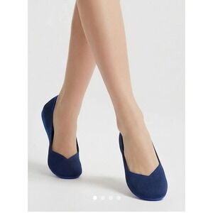 Rothys The Flat Maritime Navy Blue Knit Pointed Toe Ballet Flats Womens 8